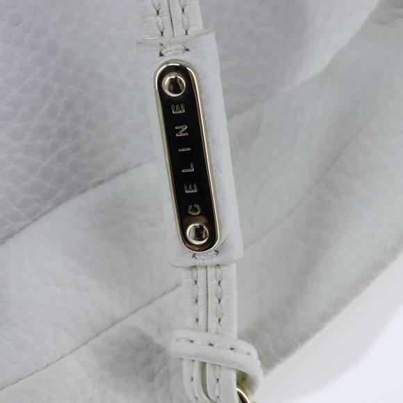 CELINE Hand Bag Leather White Auth 105488 - Picture 10 of 16